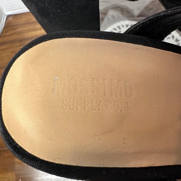 Mossimo Supply Co Black Faux Suede Platform Block Heel Crisscross Sandals - Picture 8 of 10